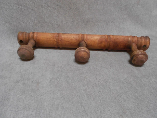 French Vintage WOOD Coat & Hat Rack Clothing Hanger 3