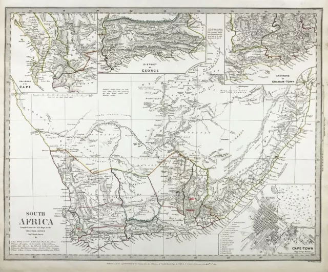 South Africa Südafrika Afrique du Sud Cape-Town Afrika map Karte SDUK 1834