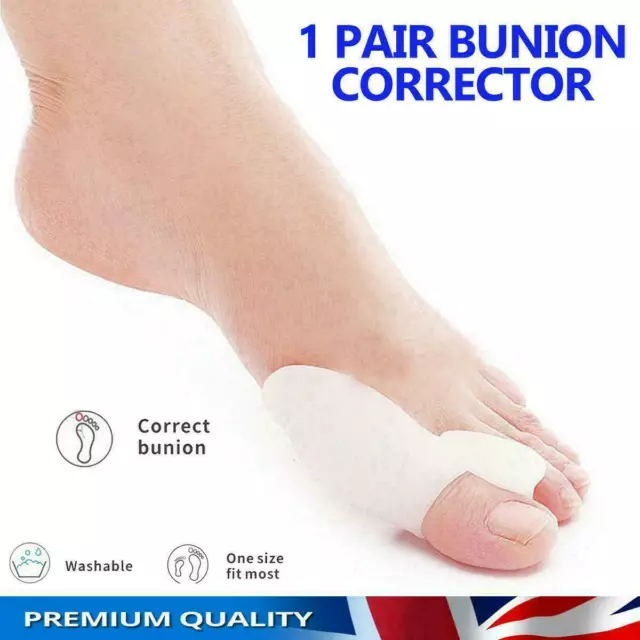 2 Silicone Gel Bunion Toe Protector Straightener Corrector Spreader Splint Pads