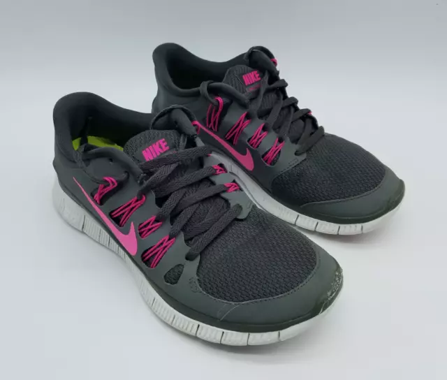 Nike Free 5.0 Women's Size 7.5 Running Shoes Black Gray Pink