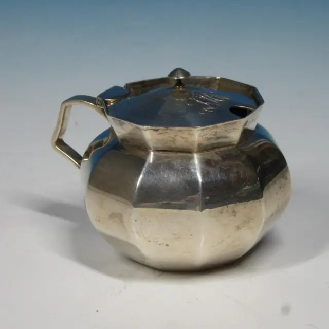 George W Shiebler - Sterling Silver - Handled Mustard Jar with Glass Insert