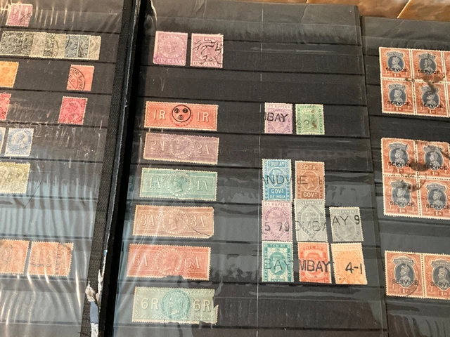 FRANCOBOLLI INDIA QV in poi con carte stati e fogli da collezioni dif R ...