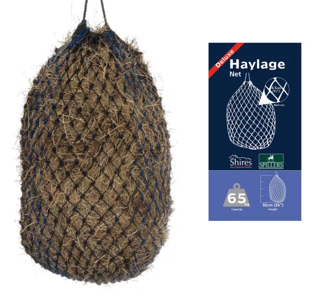 Shires Deluxe Extra Strong Small Mesh Holes 1.75" Small Haynet Haylage Net 36"