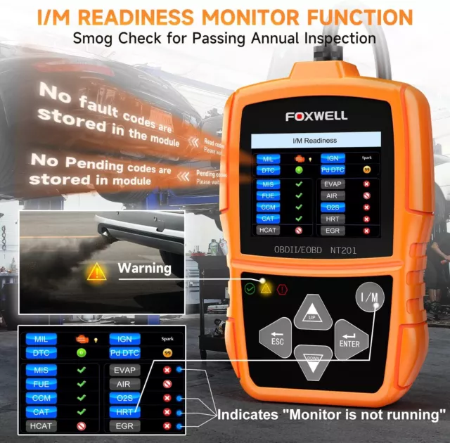 NT201 Car OBD2 Scanner Diagnostic Tool Auto Check Engine Light Fault Code Reader 3