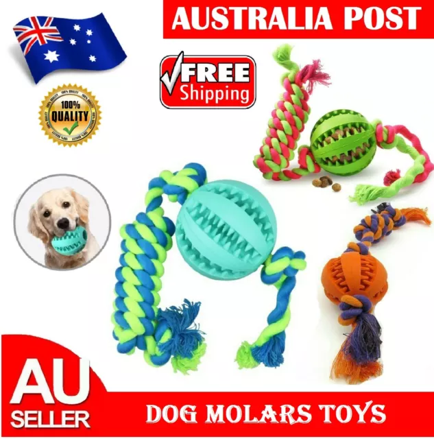 Dog Molars Rope Cloth Toys Pet Puppy Rubber Chew Bite IQ Toy Gift food ball toy