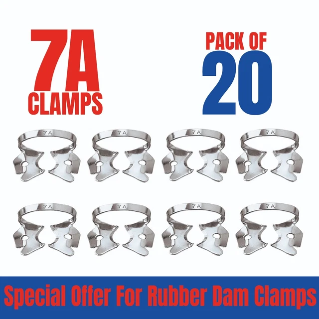 Dental Rubber Dam Clamps 7A 20 Pcs Endodontic Clamp Surgical Instruments