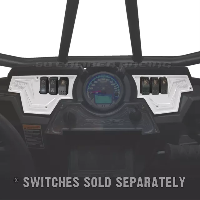 2 Piece 6 Switch Dash Panel Speedometer RZR XP1000 S 900 1000 White Lightning