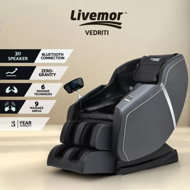 Livemor Massage Chair Electric Recliner Back Heater Full Body Massager Vedriti