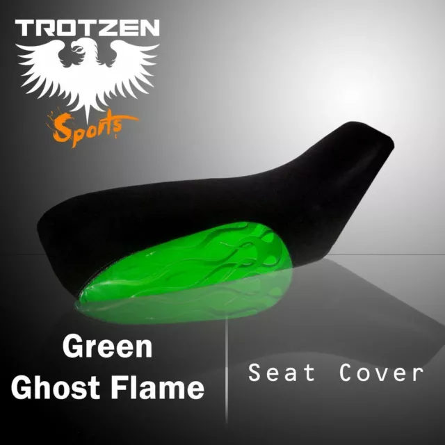 Yamaha YFM 100 Champ Moto 4  Green Ghost Flame Atv Seat Cover