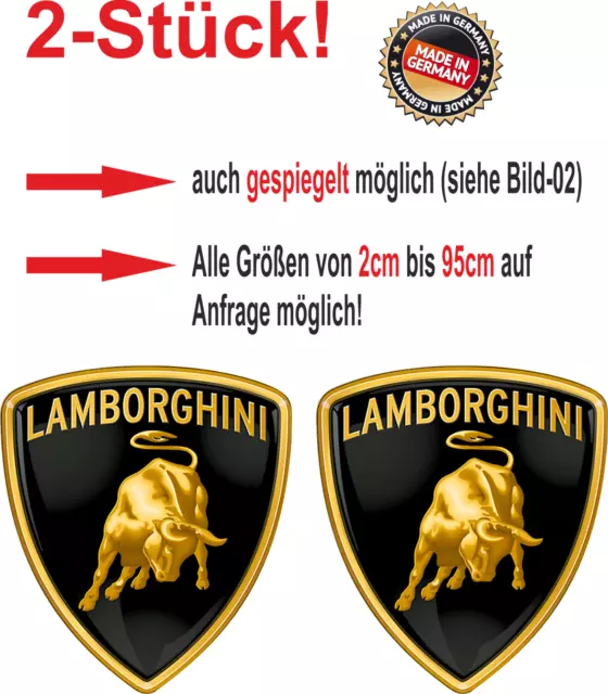 8CM 2XAUTO-AUFKLEBER STICKER Lamborghini Bulle Stier Emblem Gold Schwarz 19  EUR 11,99 - PicClick DE