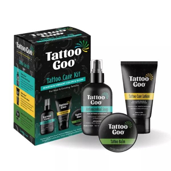 Gamme de suivi tatouage Goo - savon lotion Goo - meilleure guérison + kit de protection