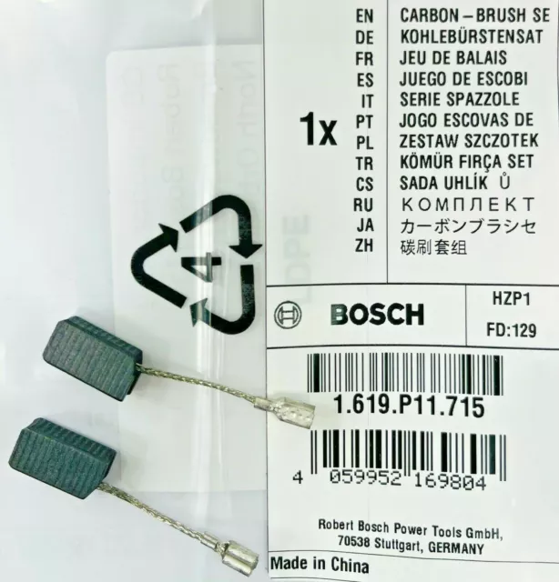 2PCS Genuine BOSCH Carbon Brushes 1619P11715 Fit GWS 9-115S Angle Grinder