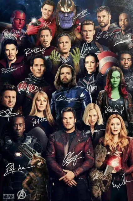 Avengers Endgame Signed Movie 2019 Print Art Silk Poster