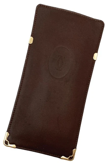 Cartier Mastline Eyeglasses Case Bordeaux Leather Used