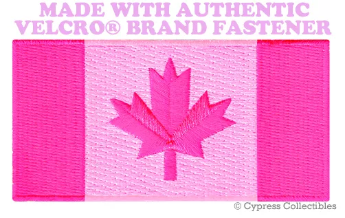 CANADA FLAG EMBROIDERED PATCH CANADIAN PINK VERSION w/ VELCRO® Brand Fastener