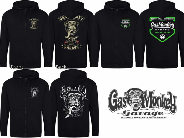 gas monkey garage zip up hoodie