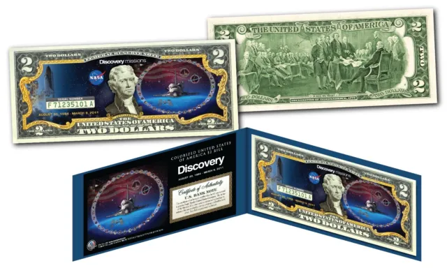 Space Shuttle DISCOVERY Missions Genuine Legal Tender U.S. $2 Bill NASA