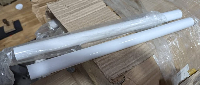 10 Fiberglass Tubes 1" OD X  7/8 ID x 15-3/8 White 1/16 Wall marine Antenna part