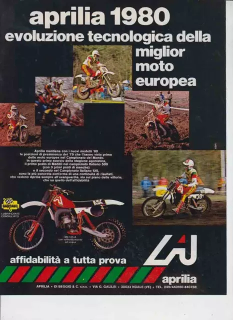 advertising Pubblicità-MOTO APRILIA MX 125 A 1980-MOTOITALIANE MOTOCROSS EPOCA