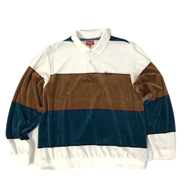 トップス supreme Stripe Velour Polo Stripe Velour Polo - spring/summer 2021 - Supreme