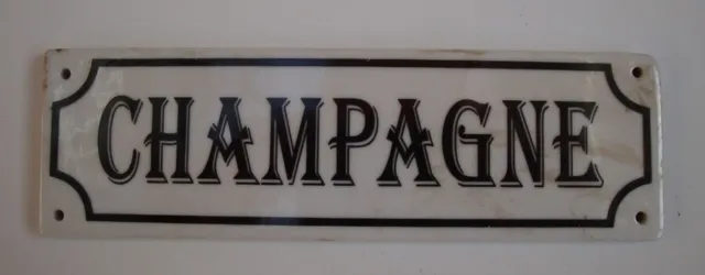 French Style Door Plate Advertising Champagne Bar Porcelain