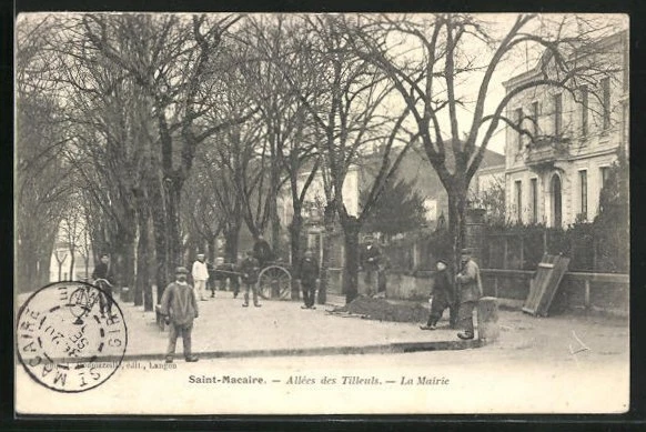CPA Saint-Macaire, Allées des Tilleuls, La Mairie 1904