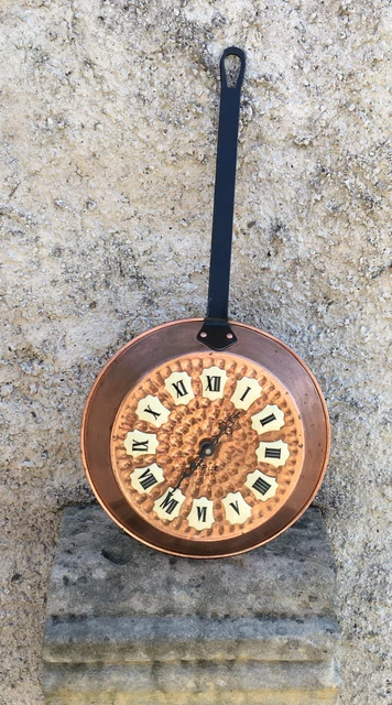 Horloge pendule KIPLE poêle cuivre art déco cuisine maison design XXe, très rare