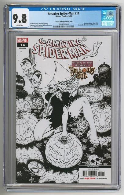 AMAZING SPIDER-MAN #14 2nd Print 1:25 Sketch Variant 1st Hallow's Eve CGC 9.8