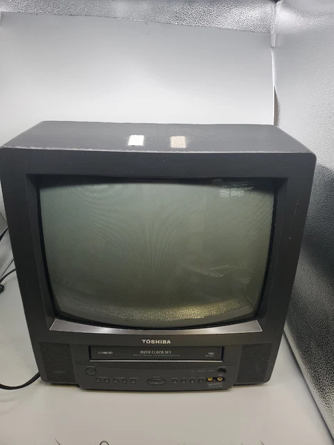 TOSHIBA MV13K1 Black Retro 13" CRT TV 4 Head VCR Combo Gaming No Remote