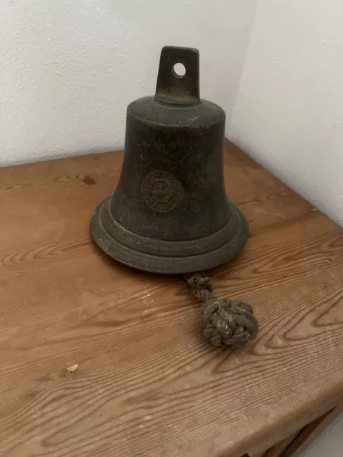 schöne alte antike Glocke aus Messing oder Bronze, 16cm Vintage