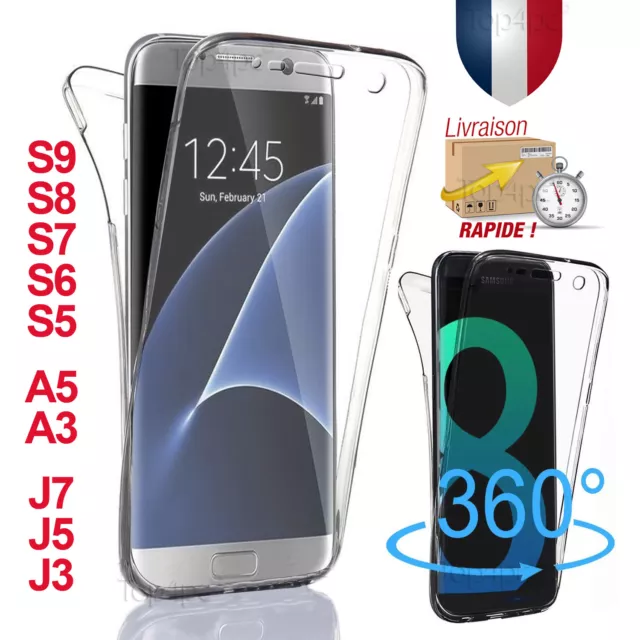 Coque Housse Etui 360 Pour Samsung Galaxy S8 S9 S7 Protection Souple Anti Choc