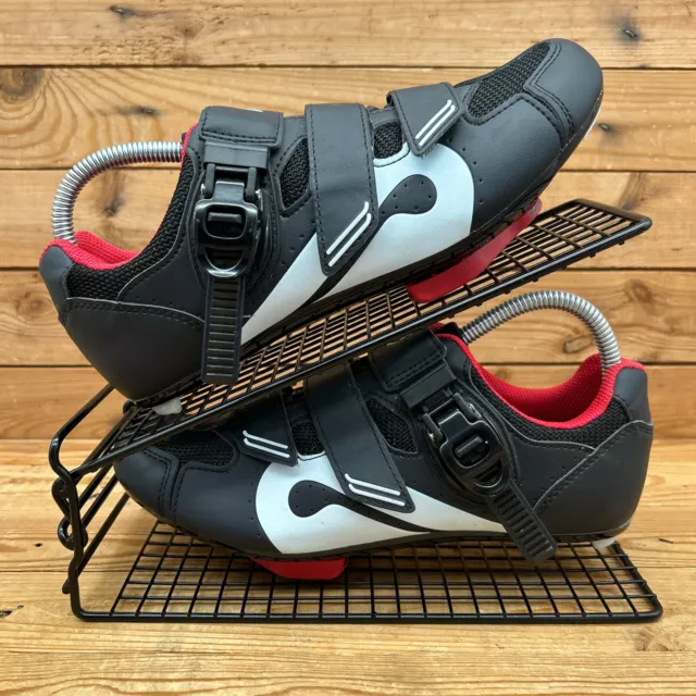 Scarpe da ciclismo Peloton da donna taglia UK 6 nero bianco rosso da interno PL-SH-02 3 bulloni