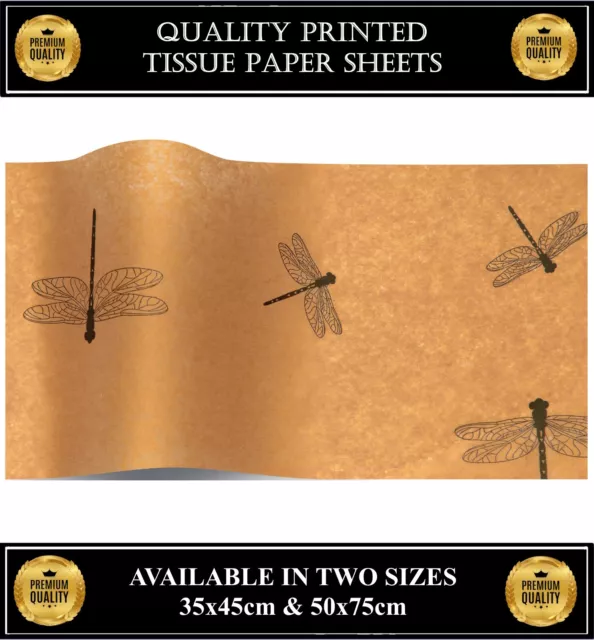 Dragonflies Printed Tissue Paper Gift Bag Box SatinWrap Wrap Luxury Lining Sheet
