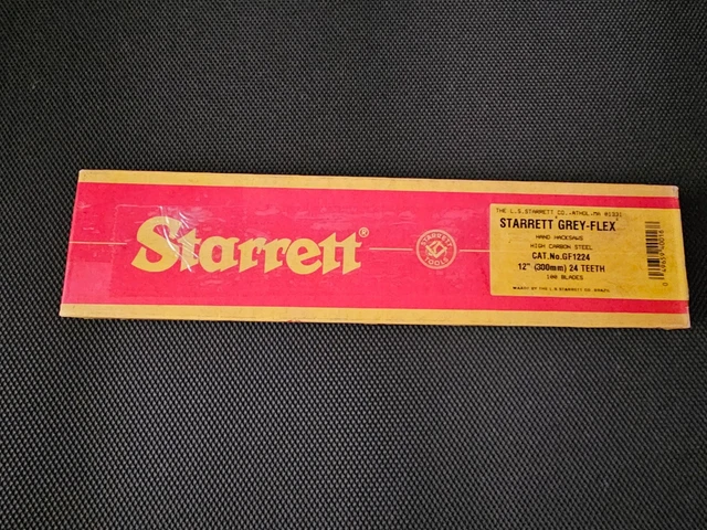 STARRETT No.GF1224 GREY-FLEX Box of 100 HACK SAW Blades 12", 24 TPI,  NEW  (bnO)