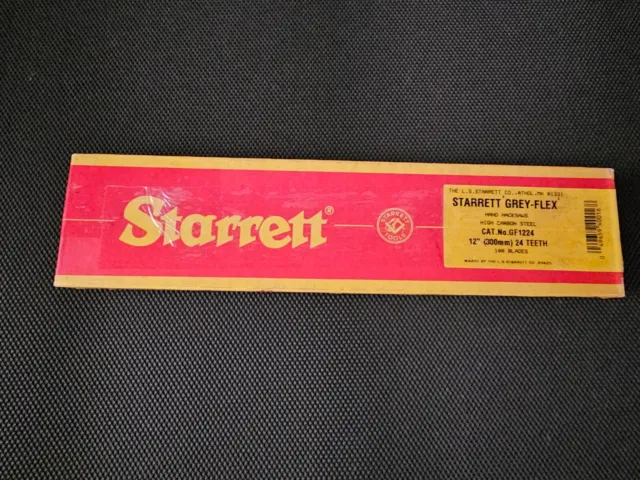 STARRETT No.GF1224 GREY-FLEX Box of 60 HACK SAW Blades 12", 24 TPI,  NEW  (bnO)