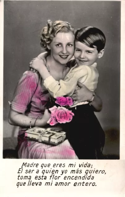Vintage Postcard Madre Que Eres Mi Vida Elmser A Quien Yo Mas Quiero Toma