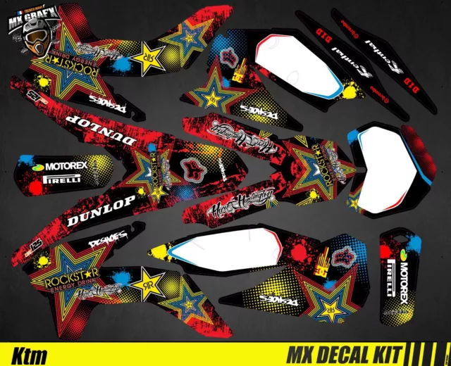 Kit Déco Moto pour / Mx Decal Kit for Ktm SX / SX-F - Rockstar H&H