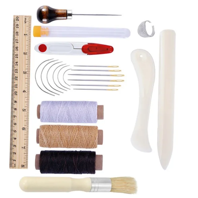 Kit d'outils de reliure pratique 23 pièces avec dossier en os et aiguilles à c
