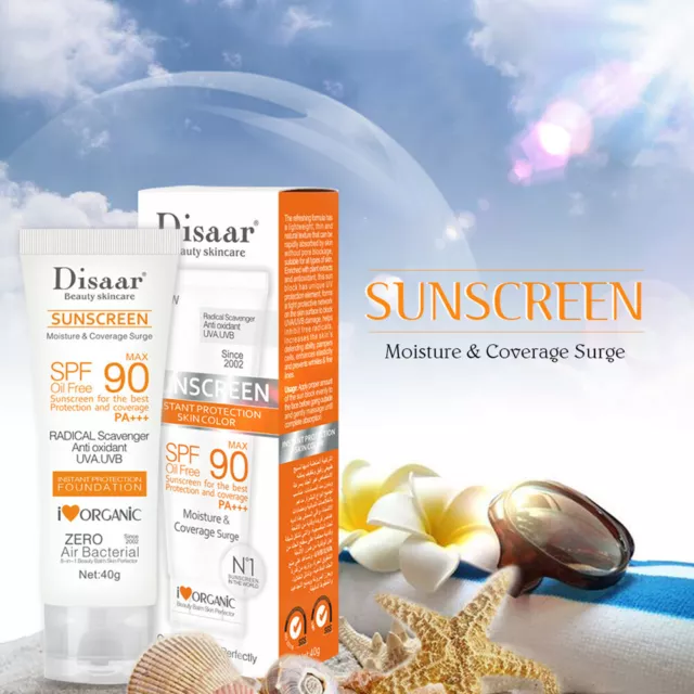 40g Skin Protective Cream Portable SPF90 Sunscreen Cream Women for Outdoor Beach 2