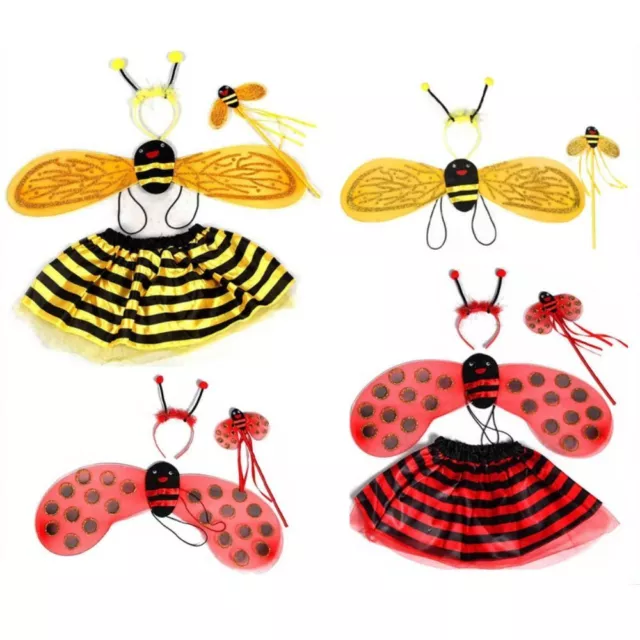 with Wings Set Tutu Skirt Fluffy Tulle Cosplay Prop Little Bee Costume  Kids