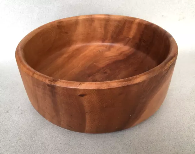 LARGE VINTAGE TEAK FRUIT or SERVING BOWL wooden Mid Century 1970s retro stye