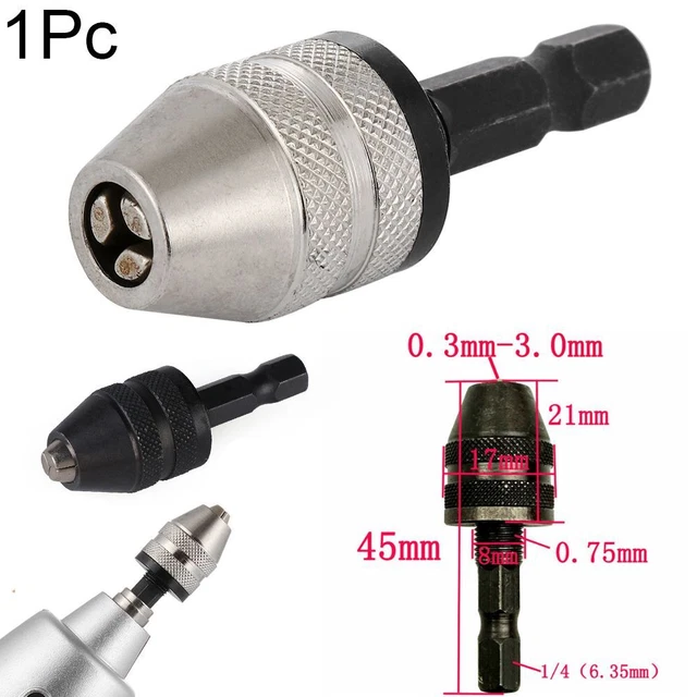 1Pc Home Quick Change Converter Tool Keyless Drill Bit Hex Shank Chuck Adapter