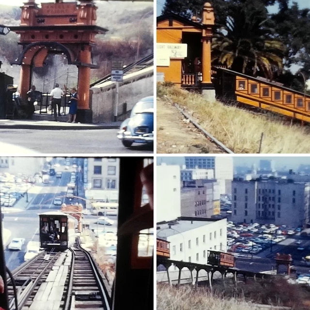 1960s Angels Flight Train Downtown Los Angeles CA Ford Cars 8mm Home Movie