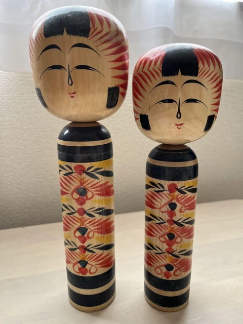 Kokeshi Couple Pair Kokeshi Setsuko Takanashi  31cm 28cm 12inch doll x2