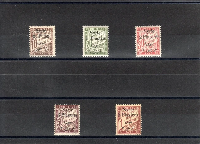 Timbre Syrie France Colonie 1924 Taxe N°27/31 Neuf* Mh