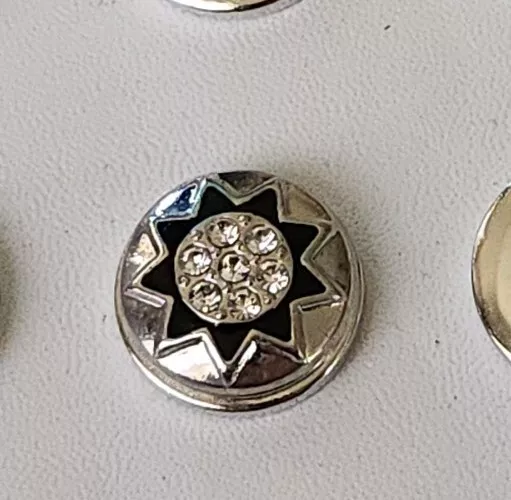 Silver Rhinestone Star Snap Jewelry 18mm Button Charm Ginger,  Chunk, Noosa
