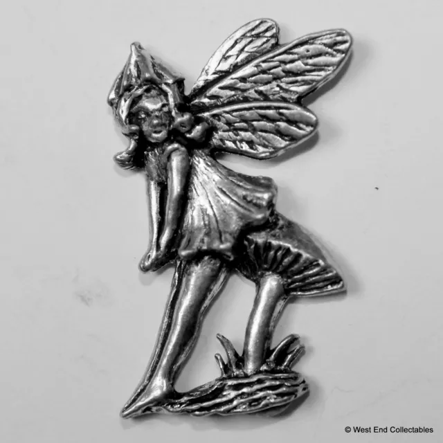 Champignon Gigantesque Fairy Étain Broche - Britannique Artisant Signé Badge