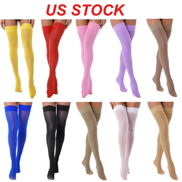 Womens Glossy See-through Stockings Thin Sheer Thigh High Socks	Pantyhose Tights