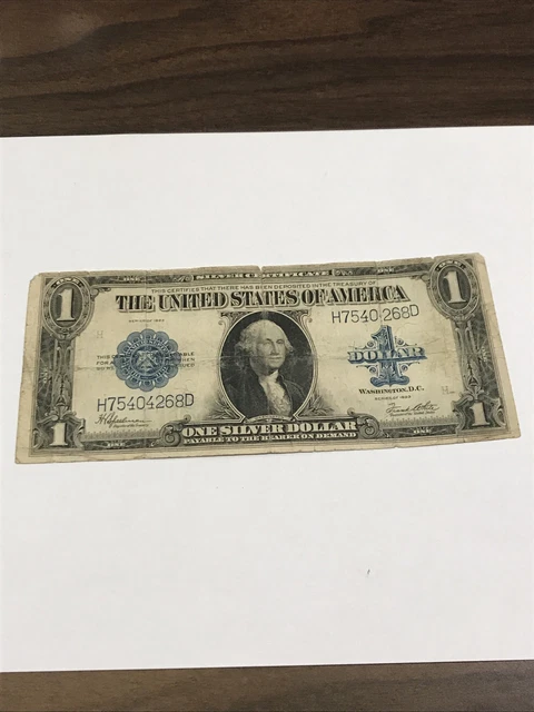 1923 Series $1 Silver Certificate United States Note Large Size Funny Back