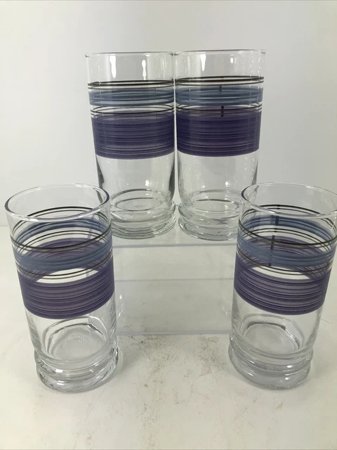 Pfaltzgraff Rio Cooler Glass Tumblers 16 oz 6 1/4” Tall X 3”  Lot of 4